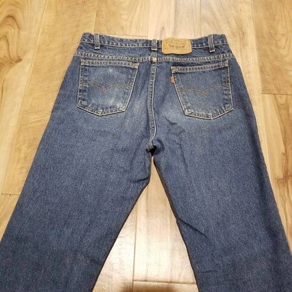 Vintage LEVIS 509 Orange Tab Blue Jeans Mens 34x30 Actual 33x29.5 USA Made - Picture 9 of 10